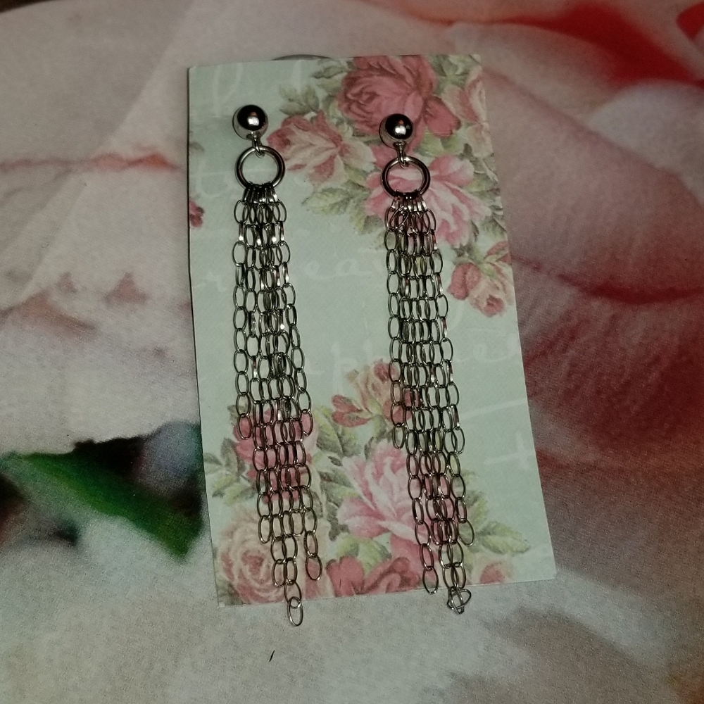 Sterling Silver Dangle Earrings - Picture 4 of 4